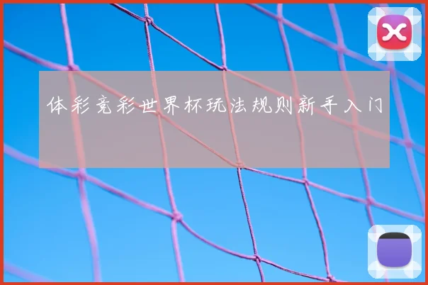 体彩竞彩世界杯玩法规则新手入门