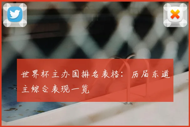 世界杯主办国排名表格:历届东道主综合表现一览